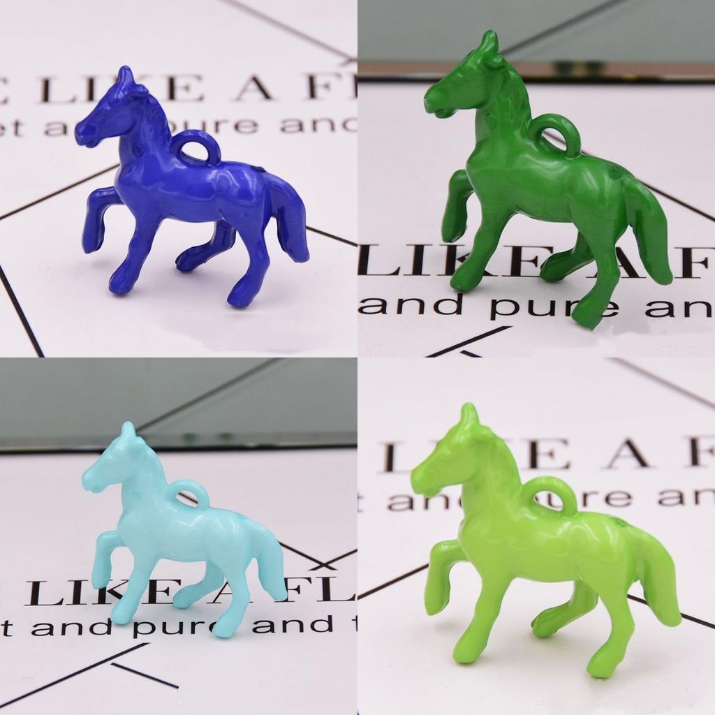 10 шт. Акриловые УФ Глянцевые Цветные 3D Подвески-Шармы в виде Лошади для Изготовления Ювелирных Изделий, Ожерелья, Серег, Браслетов, DIY Аксессуары