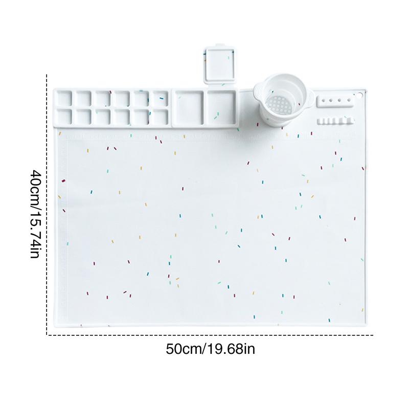 Silicone Mat For Painting Silicone Sheet With Palette Reusable Graffiti Craft Mat With Cup Washable Drawing Board For Kids DIY