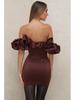Elegant One-Shoulder Strapless Ruffle Dress with Waist-Hugging Fit and Hip-Wrapping Short Skirt