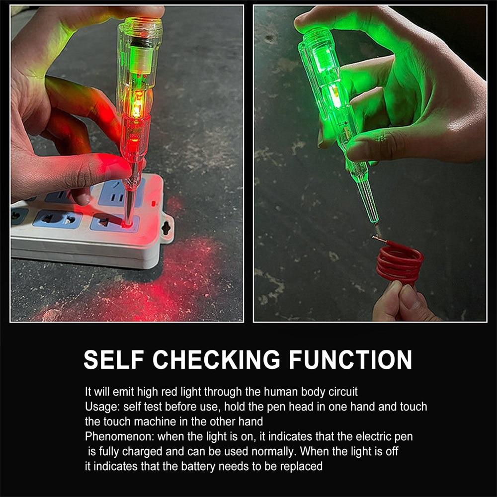 1PC Induced Electric Tester Pen Screwdriver Probe Light Voltage Tester Detector AC/DC 70-250V Test Pen Electrical Line Detector