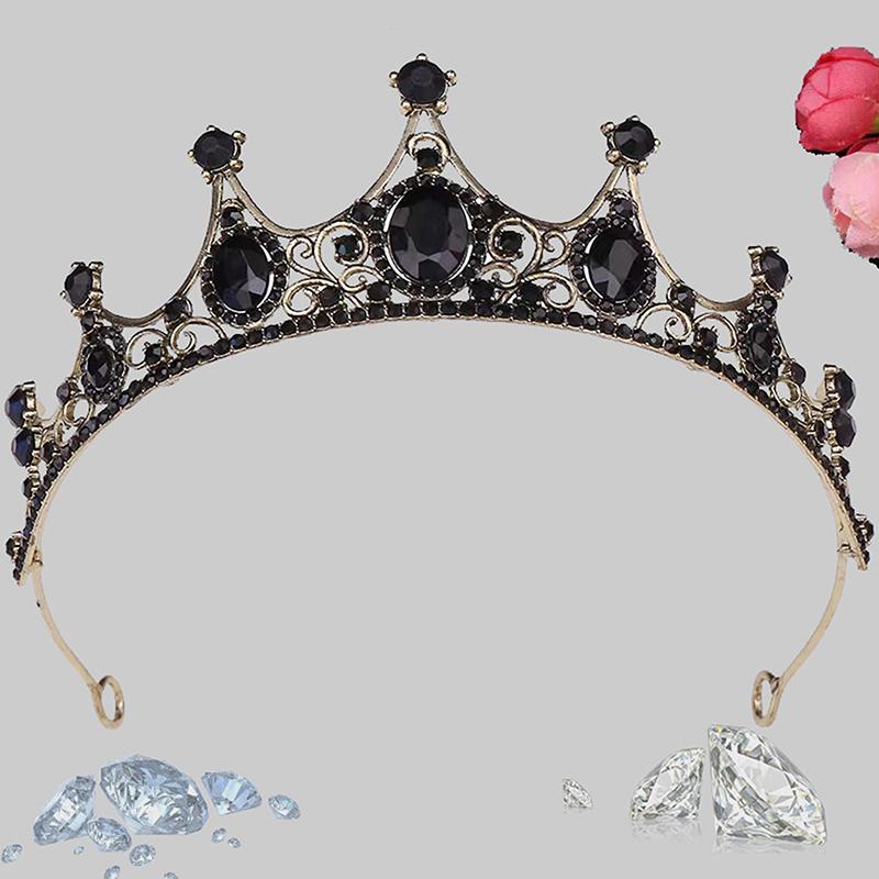 Bridal Headwear Gold-Colour Women'S Full Of Classical Temperament Wedding Crown Girl Birthday Dazzling Tiaras