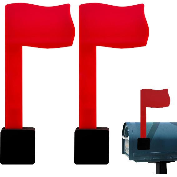 2PCS Mailbox Flag Replacement, 8.8''*3.5'' Professional Mailbox Flag Replacement Kit, Ideal for Homeowners, Renters, Residential Mail Box, A