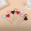 10Pcs 3D Heart Shape Cake Topper Gold Silver Pink Blue Ball Happy Birthday Diy Cupcake Flag Christmas Wedding Party Decoration