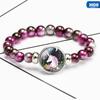 12 Styles Rainbow Unicorn Glass Beads Bracelets & Bangles For Kids Girls Party Accessories Gifts