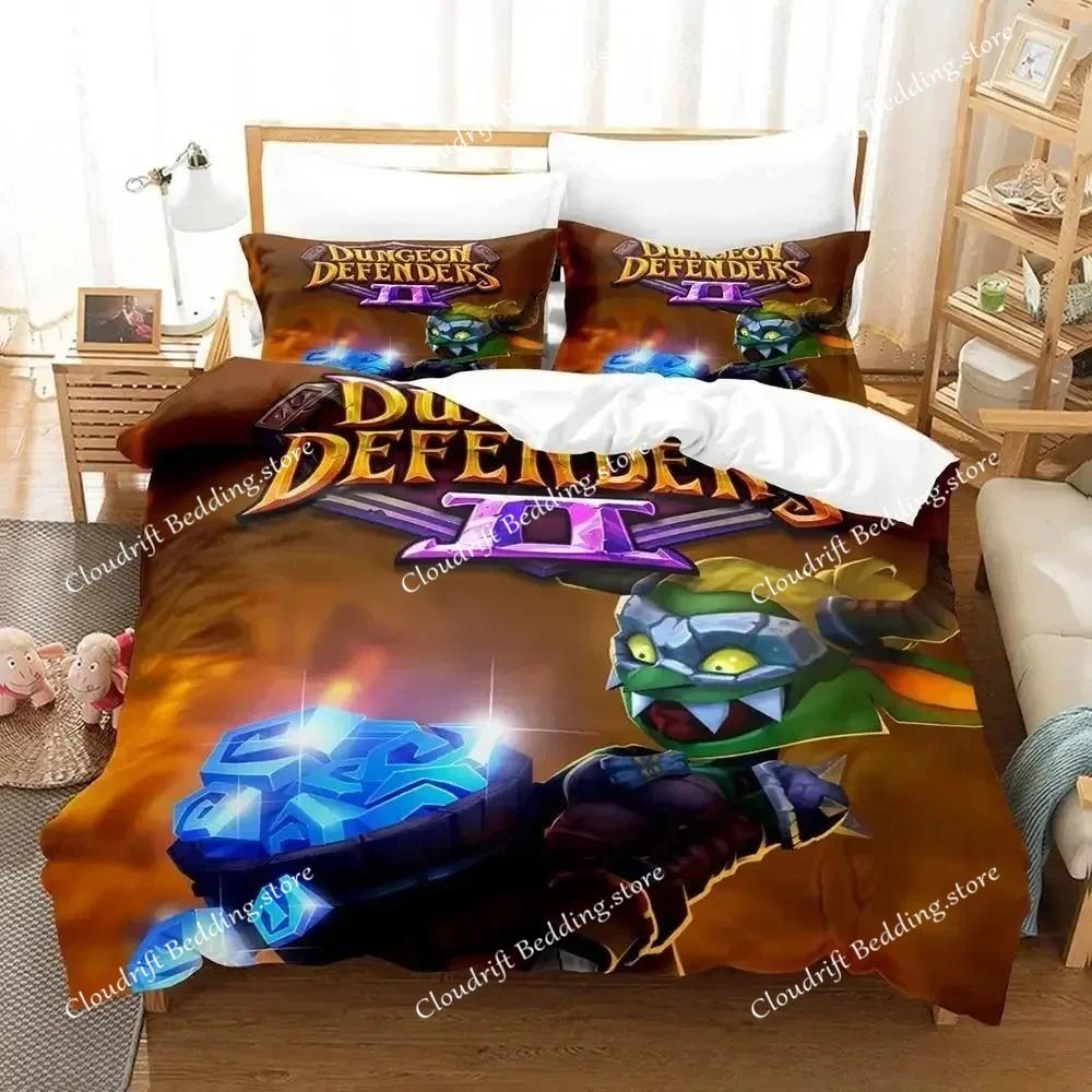 Game Dungeon Defenders Bedding Set Cartoon Anime Adult Kid Bedroom Duvet cover Sets 3D Print anime home textile
