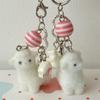 Cute Flocking Alpaca Keychain Pendant Lanyard Phone Chain Lovely Animal Sheep Backpack Charm Girl Bag Hang Ornaments Couple Gift