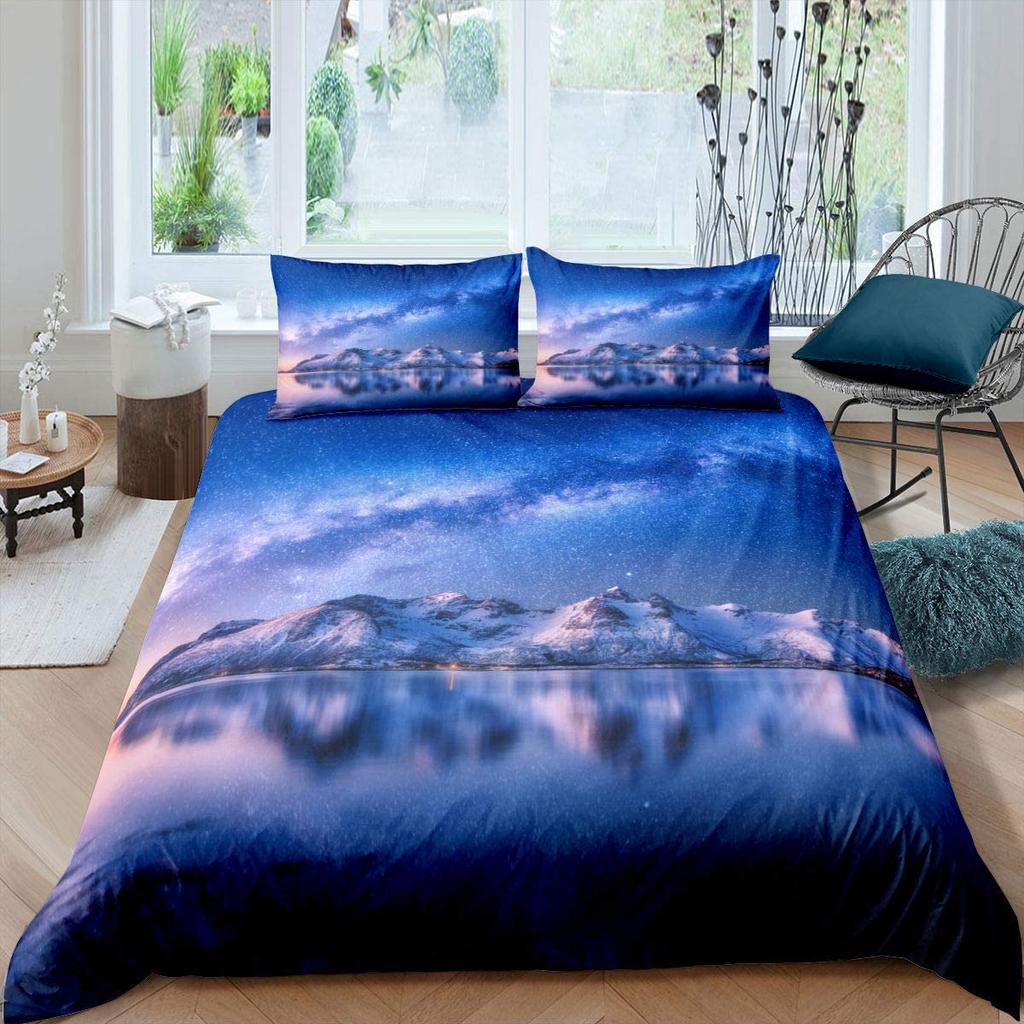 Комплект постельного белья Starry Sky с рисунком в форме сердца из полиэстера, пододеяльник King Queen Full Size для детей, мальчиков и девочек, комплект постельного белья