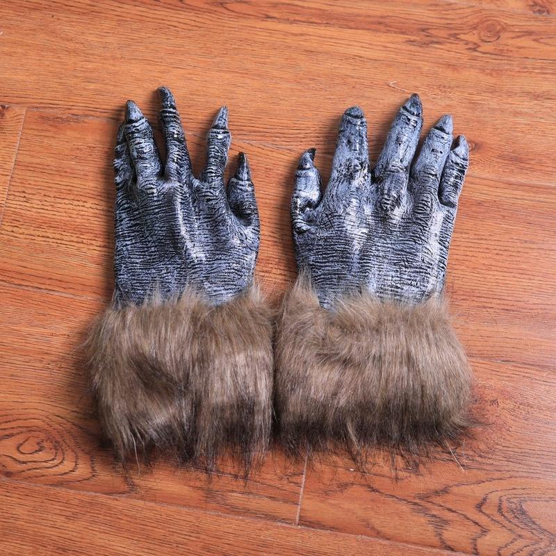 1 Pair Werewolf Horror Wolf Paws Claws Creepy Masquerade Horror Devil Cosplay Costumes Unique Gloves Decorations