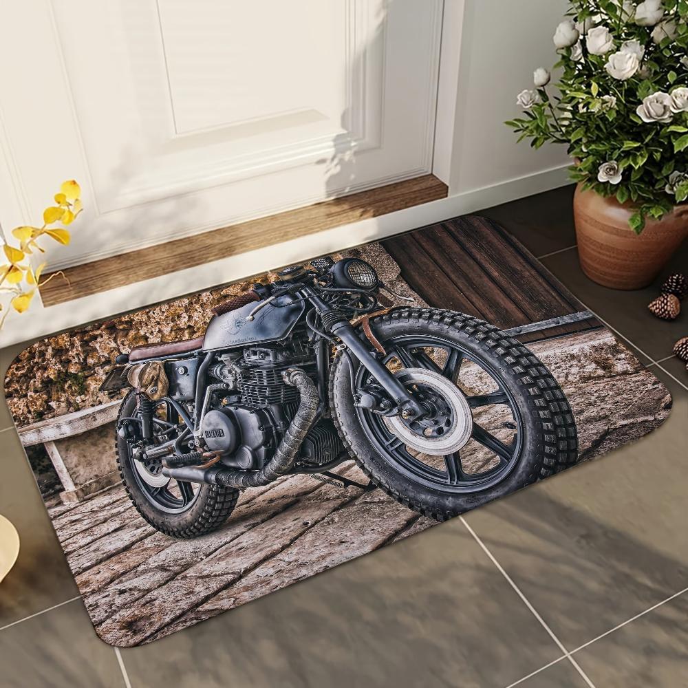 1 шт. Винтажный Мото Коврик для ванной Абсорбирующий коврик Противоскользящий коврик Принадлежности для домашнего декора Ковры Домашний Кухонный коврик для пола