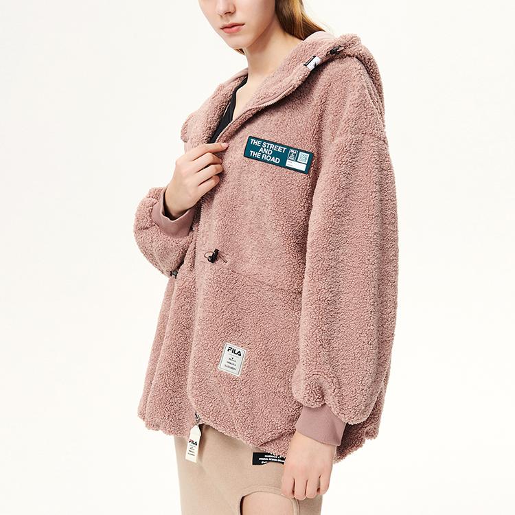 Fila X MIHARA YASUHIRO Серия коллабораций Спортивно-повседневный вязаный теплый hooded jacket с искусственным мехом Женские куртки Victoria-Purple F11W143506F-VT