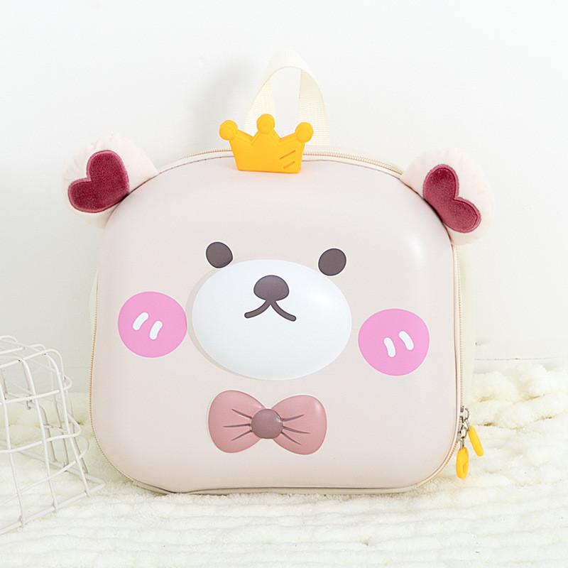Crown Bear Print Toddler Backpack Kids Schoolbags Lightweight Outdoor Gifts