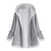 Women's Fashion Winter Pocket Zipper Long Sleeve Plush Hoodie Coat
