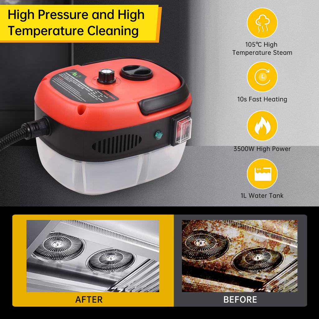 Multifunctional High Pressure Steam Cleaner Portable Handheld 3500W High Temperature Steam Cleaning