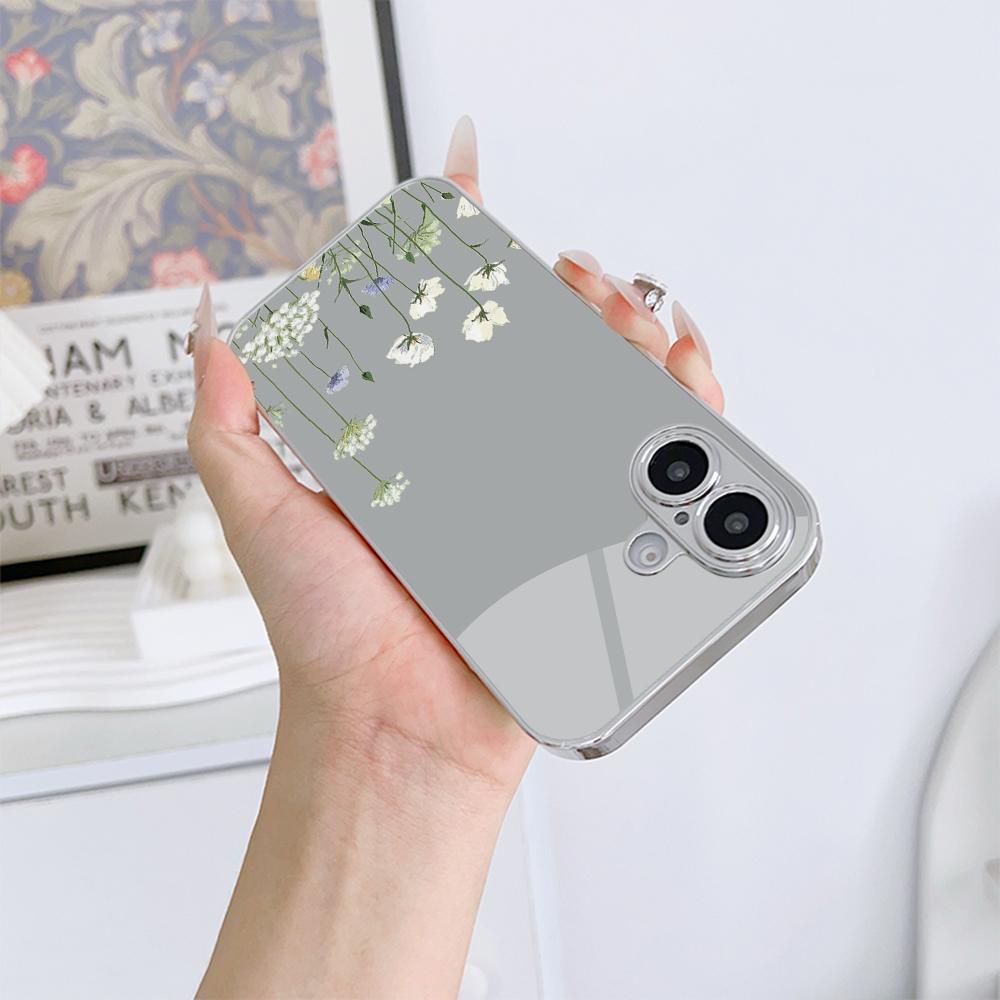 Чехол для телефона N204 Peony для iPhone 16 15 Pro Max 8 Plus Samsung S24 S23 Ultra A54 A35 Xiaomi Redmi Note 13 12 Pro с покрытием из закаленного стекла