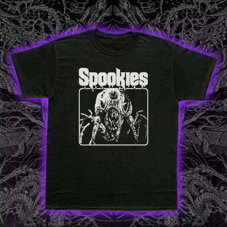Spookies 1986 T-Shirt Cult Horror Film Graphic Tee Monsters Creature Feature Men's T-Shirt Black Casual T shirt