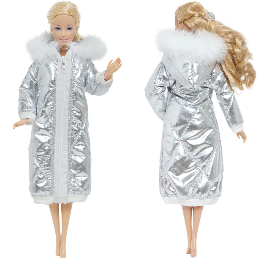 Winter Long Coat for Barbie Doll Hoodies 1/6 12 Inch Dolls Clothes Girl Toy