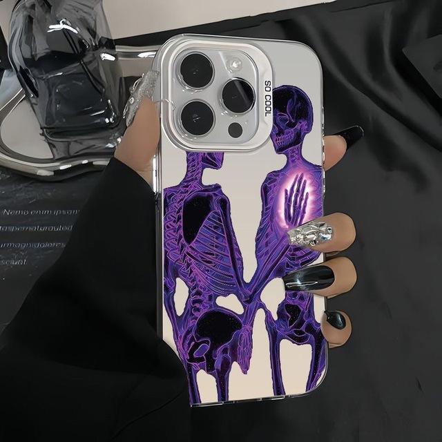 Фиолетовый Форм Телефон Про Макс Прозрачный Чехол для iPhone 16 16E 15 14 13 12 11 Чехол Funda