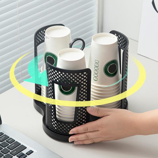 Держатель для бумажных стаканчиков, вращающийся лоток, диспенсер для хранения стаканчиков с 3 отделениями, пластик