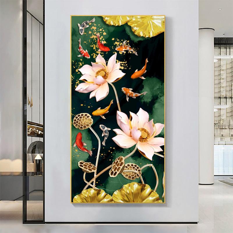 Картины с рыбками кои, современные постеры с животными, печать на холсте, абстрактные настенные художественные картины Куадрос для гостиной, домашний декор, БЕЗ РАМКИ