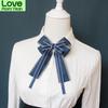 Ribbon Bow Tie Brooches For Women Female Crystal Pearl Collar Pin Shirts Suits Necktie Fabric Bowtie Clothing Accessories