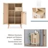 Chest of Drawers Doors, Drawers, Open Storage Compartments, Modern Highboard Made of Wood Rattan Doors, Bedroom, Living Rooms, Office, Oak, 60x40x101cm