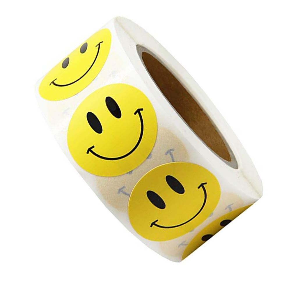 Smiley Face Sticker Kids Reward Sticker Yellow Dots Labels Happy Smile Face Sticker Kids Toys School Teacher Student