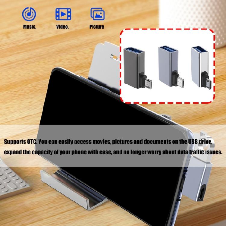Компактные Угловые USB A на MicroUSB OTG Конвертеры Прямая Зарядка и Управление Периферией на Смартфонах Планшетах