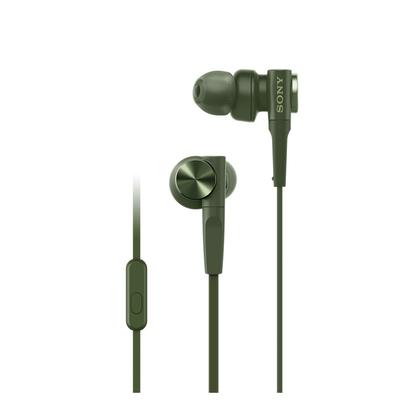 Sony Наушники с глубоким басом модель MDR-XB55AP: Канального типа с пультом дистанционного управления и микрофоном Зеленый MDR-XB55AP G