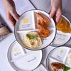 Ceramic 8 Inch One-person Food Household Breakfast Tableware Children Weight Loss Quantitative Three-divided Dinner Plate
