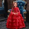 Girls Christmas Party Dresses Middle and Large Children Lace Puffy Saree Flower Girl Host Performance Dresses