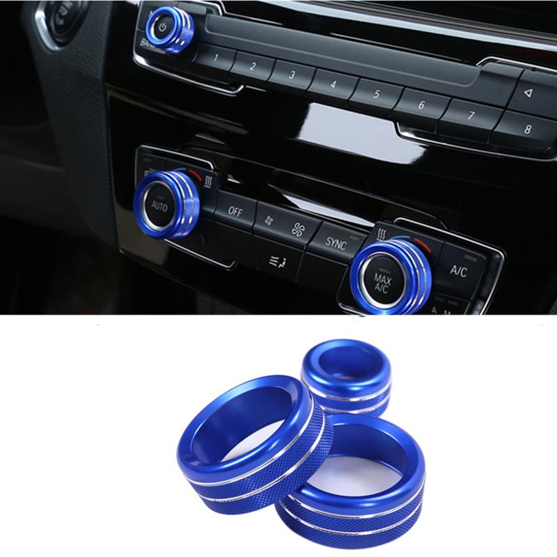 Car Air Condition/Audio Volume Control Knob Trim Ring Accesories Fit For 1 2 3 3GT 4 X1 F30 F34 F20(With AUTO Button)