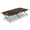 FIELDOOR Outdoor Cot Wide Type Load Capacity 180kg 198cm X 86cm X 44cm [Dark Brown] Aluminum Camp Bed Bench Foldable