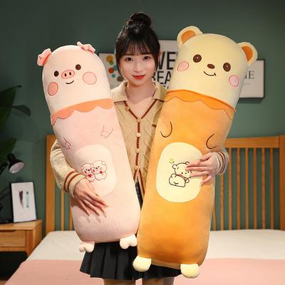Мультяшный Кролик Кот Длинная Подушка-Игрушка Плюшевая Игрушка Девочка Кровать Для Сна Нога Длинная Подушка Успокаивающая Кукла