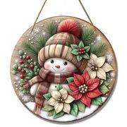 Snowman Front Door Welcome Sign 2026 Christmas Wooden Snowman Door Sign for Garden Farmhouse Home Christmas Winter Sign