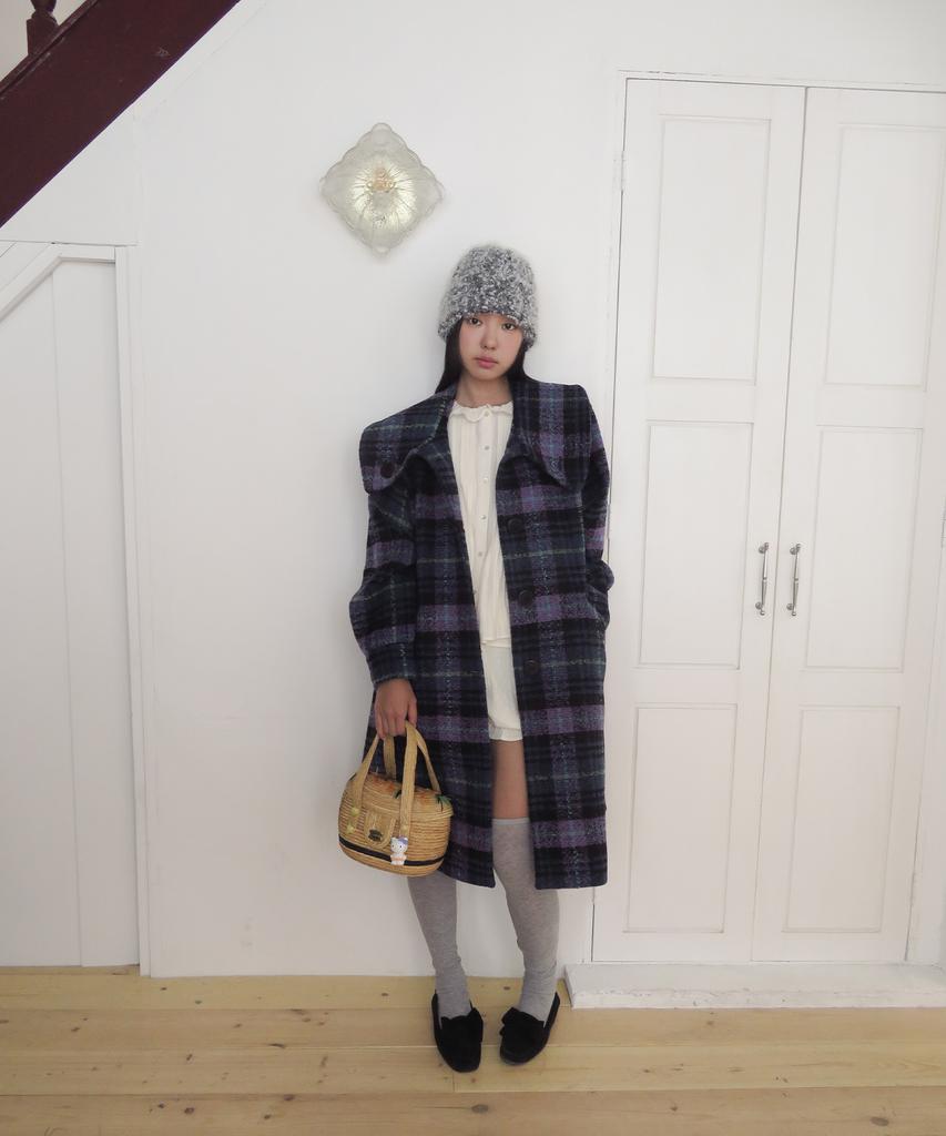 FUNFROMFUN Sailor Collar Overfit Coat, Navy