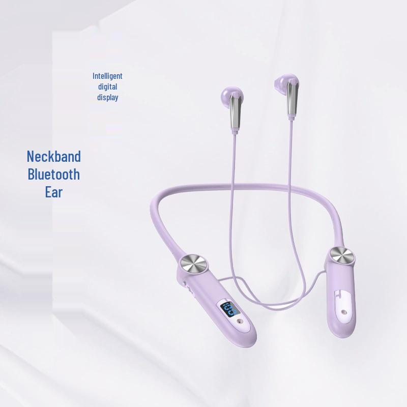 Bluetooth-наушники с шейным ободком, с длительным временем работы в режиме ожидания, двухканальные, спортивный дизайн внутриканального типа и цифровым дисплеем.