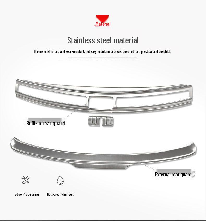 Stainless Steel Trunk Sill Strips for Porsche Macan & Cayenne Rear Bumper Interior Mods