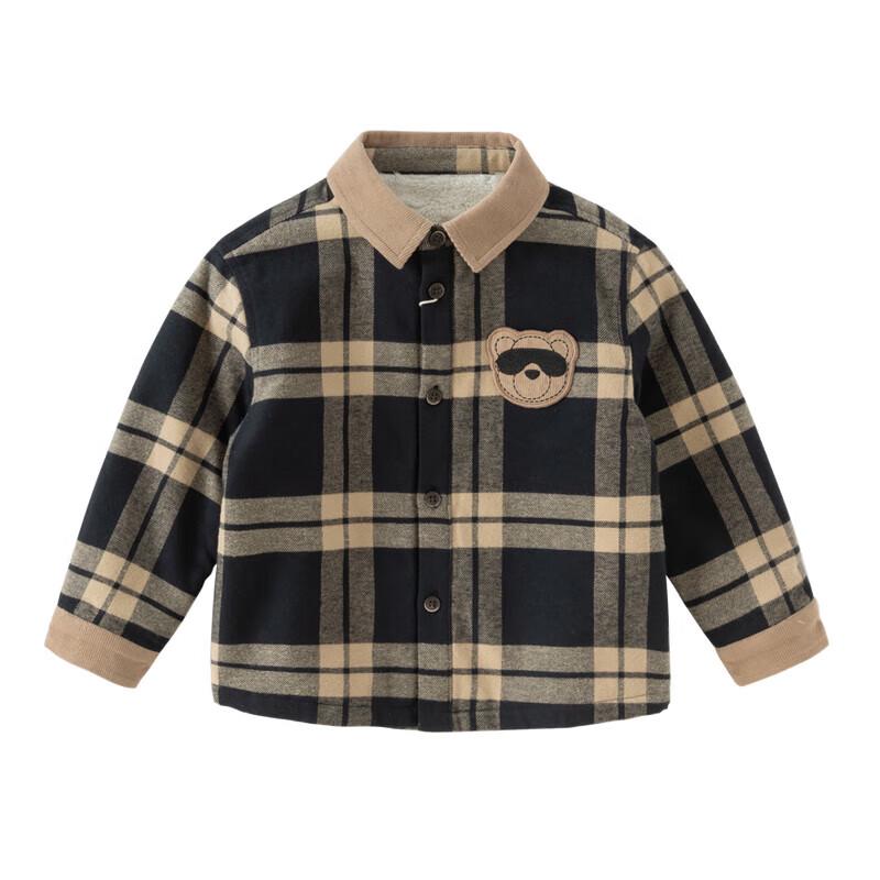 Dave & Bella Boys' Fleece-Lined Plaid Winter Shirt