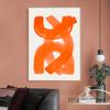 Modern Abstract Mid Century Watercolor Brush Strokes Poster Orange Canvas Print Painting Wall Art Picture Living Room Home Decor