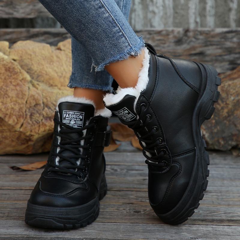 Padded Thickened Cotton Boots Female Fashion Winter Explosion Models Cold Protection Warm Thick Bottom Trend Snow Boots Female