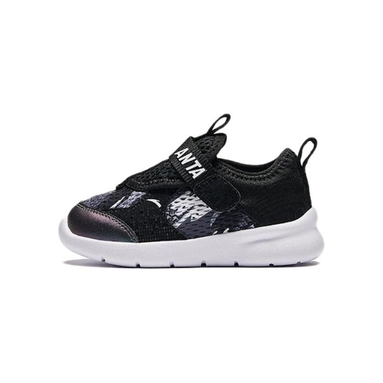 Anta Kids Outdoor Comfortable Shock Absorbing Wear Resistant Low Top Walking Shoes Baby Shoes Black White A312420007-3