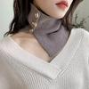 Knitted Button Fake Collar Pullover Scarf for Women's Korean Version Versatile High Neck Sweater Decoration Neck Protection Warm