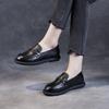 First Layer Cowhide Loafers Women's Spring and Autumn Soft Soles Soft Surface Cowhide Soles Flat British Style Small Leather Shoes Women's Single Sho