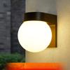 Acrylic Round Lamp Shade with PC Plastic Base Waterproof Exterior Wall Mounted Sconce Lighting Fixture Milk White