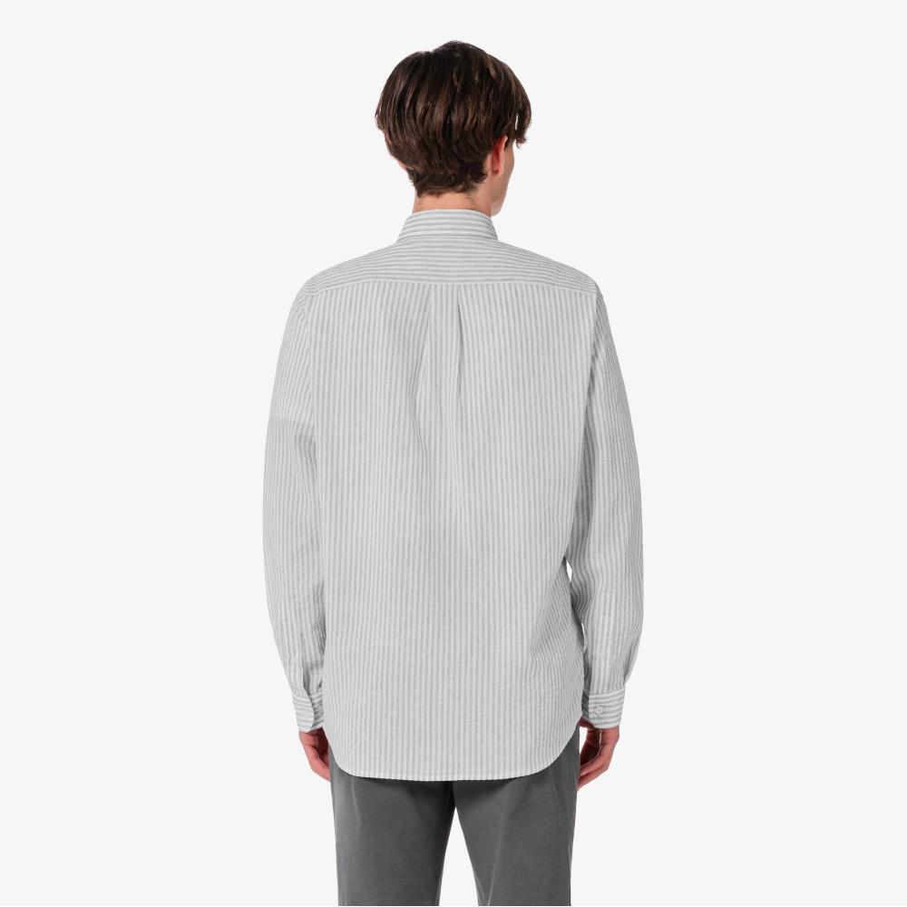 [lacoste] Men's Linen Blend Stripe Shirt CH838E-56GCCA