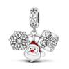 925 Silver Heart Christmas Hat Socks House Tree Apple Ice Crystal Snow Winter Beads Fit Original  Charms Bracelet Jewelry