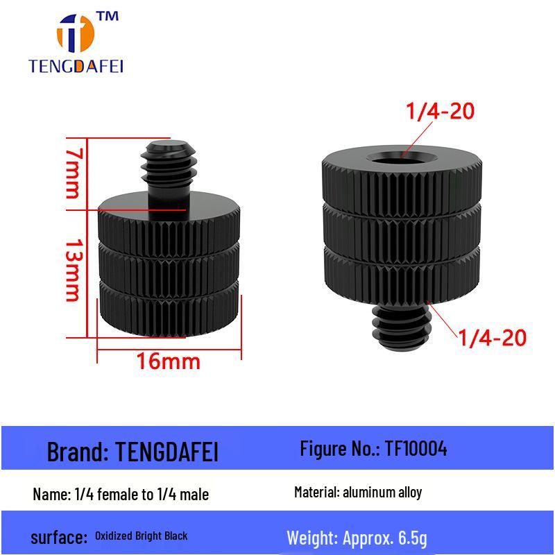Reversible 1/4" Male To 3/8" Female Adapter for Camera Tripod Ball Head with M4-M8 Conversion Screws