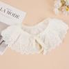 Vintage Womens Shirt Embroidered Floral Fake Collar White Shawl Doll False Collar Decorative Shirt Collar Detachable Shawl