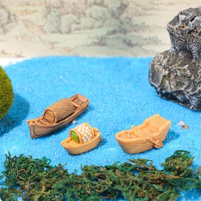 Ретро фигурки модель лодки фигурка игрушки смола ремесло микро сад украшения