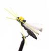 Bimoo 4PCS #10 Yellow Hopper Madam & #4 Black Hopper Fly Fishing Dry Flies Floating Foam Fishing Lures for Trout Bass Pearch